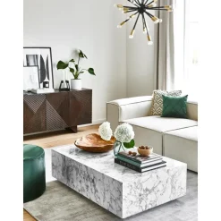 Tavolino Da Salotto Effetto Marmo Lesley