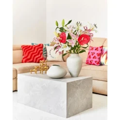 Tavolino Da Salotto Effetto Travertino Lesley