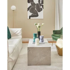 Tavolino Da Salotto Effetto Travertino Lesley