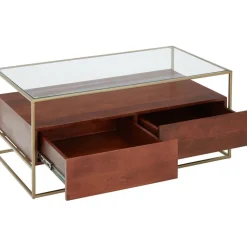 Tavolino Da Salotto In Legno Con Cassetti Theodor