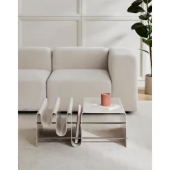 Tavolino Da Salotto In Metallo Con Portariviste Julia