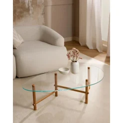 Tavolino Da Salotto In Vetro Dalla Forma Organica Pond