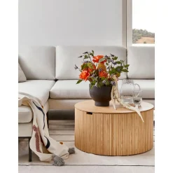 Tavolino Da Salotto Rotondo Con Contenitore Nele