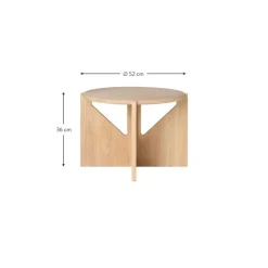 Tavolino Da Salotto Rotondo In Legno Di Quercia Future