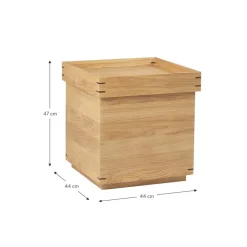 Tavolino Fatto A Mano In Legno Di Quercia Con Contenitore Japanese