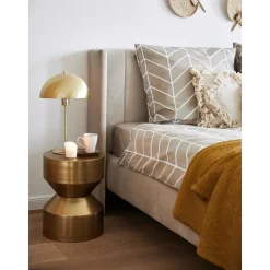 Tavolino In Metallo Dorato Juliana