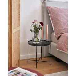 Tavolino Pieghevole Con Piano In Vetro Cupid