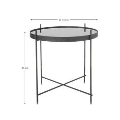 Tavolino Pieghevole Con Piano In Vetro Cupid