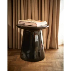 Tavolino Rotondo Con Finitura Lucida Earthenware