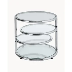 Tavolino Rotondo Con Piani In Vetro Dotts