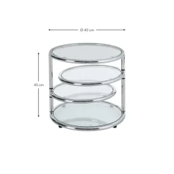 Tavolino Rotondo Con Piani In Vetro Dotts