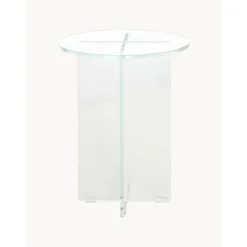 Tavolino Rotondo Con Piano In Vetro Iris