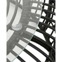 Tavolino Rotondo Con Piano In Vetro Costa