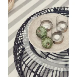 Tavolino Rotondo Con Piano In Vetro Costa