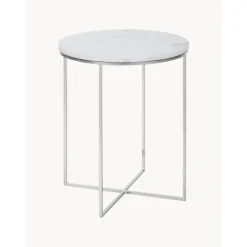 Tavolino Rotondo Con Piano In Marmo Alys