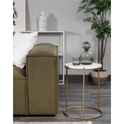 Tavolino Rotondo Con Piano In Marmo Ella