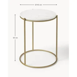 Tavolino Rotondo Con Piano In Marmo Ella