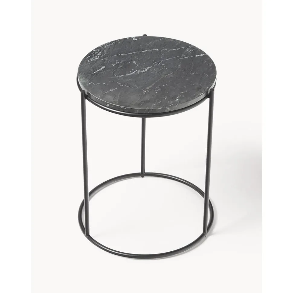 Tavolino Rotondo Con Piano In Marmo Ella