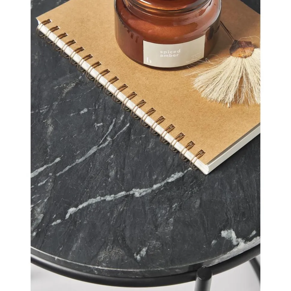 Tavolino Rotondo Con Piano In Marmo Ella