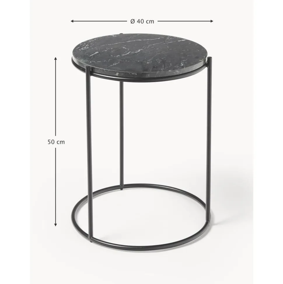 Tavolino Rotondo Con Piano In Marmo Ella