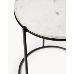 Tavolino Rotondo Con Piano In Marmo Ella