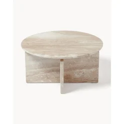 Tavolino Rotondo Da Salotto In Travertino Marisa