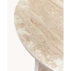 Tavolino Rotondo Da Salotto In Travertino Marisa
