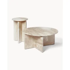 Tavolino Rotondo Da Salotto In Travertino Marisa