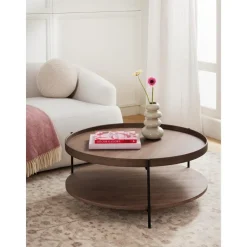 Tavolino Rotondo Da Salotto In Legno Renee