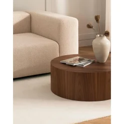 Tavolino Rotondo Da Salotto In Legno Dan