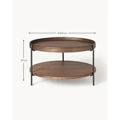 Tavolino Rotondo Da Salotto In Legno Renee