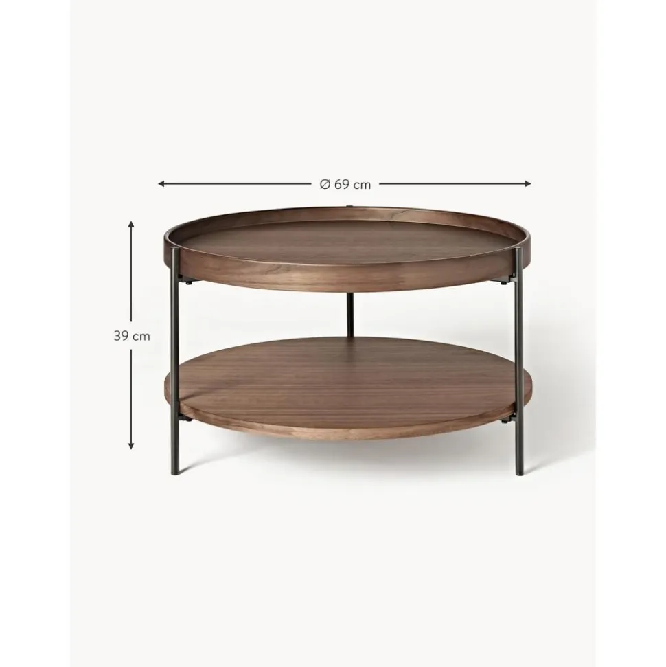 Tavolino Rotondo Da Salotto In Legno Renee