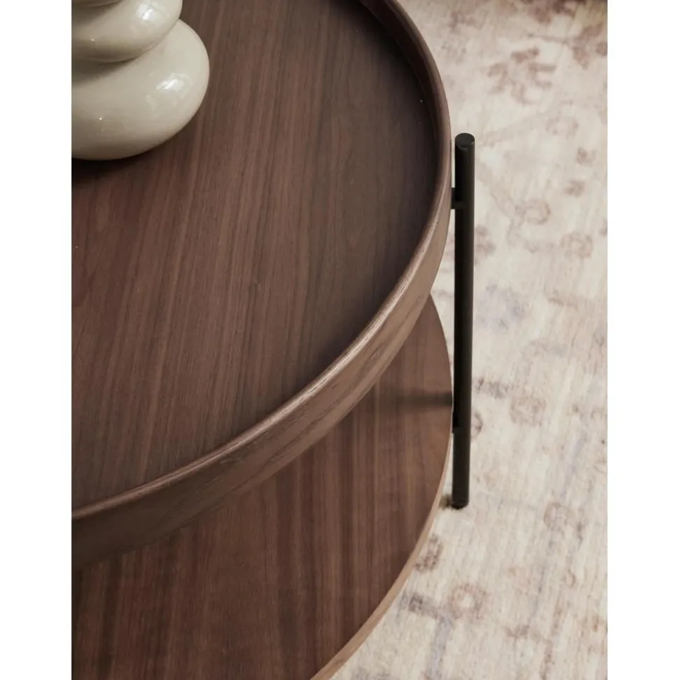 Tavolino Rotondo Da Salotto In Legno Renee