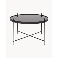 Tavolino Rotondo Da Salotto Con Piano In Vetro Asportabile Cupid