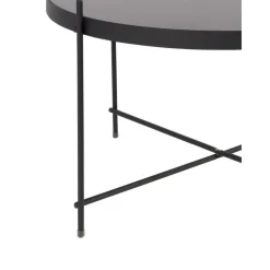 Tavolino Rotondo Da Salotto Con Piano In Vetro Asportabile Cupid