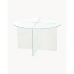 Tavolino Rotondo Da Salotto Con Piano In Vetro Iris