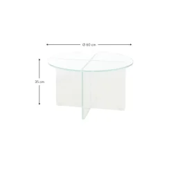 Tavolino Rotondo Da Salotto Con Piano In Vetro Iris