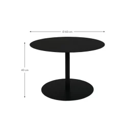 Tavolino Rotondo Da Salotto In Metallo Snow