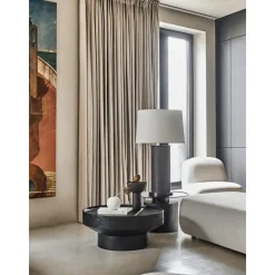 Tavolino Rotondo Da Salotto In Legno Di Mango Benno