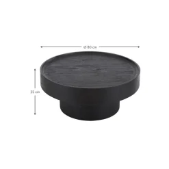 Tavolino Rotondo Da Salotto In Legno Di Mango Benno