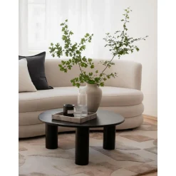 Tavolino Rotondo Da Salotto In Legno Di Quercia Didi