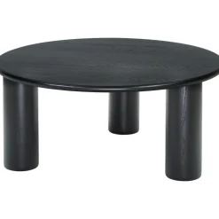 Tavolino Rotondo Da Salotto In Legno Di Quercia Didi