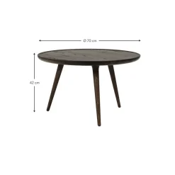 Tavolino Rotondo Da Salotto In Legno Di Quercia Accent, Fatto A Mano