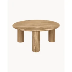 Tavolino Rotondo Da Salotto In Legno Di Quercia Didi