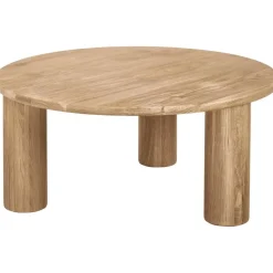 Tavolino Rotondo Da Salotto In Legno Di Quercia Didi