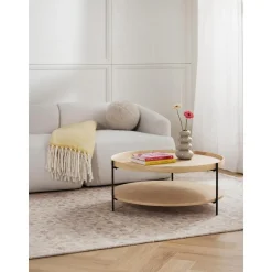 Tavolino Rotondo Da Salotto In Legno Renee