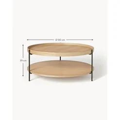 Tavolino Rotondo Da Salotto In Legno Renee