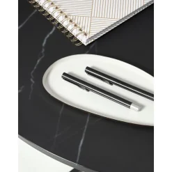 Tavolino Rotondo Da Salotto Con Piano In Vetro Effetto Marmo Antigua