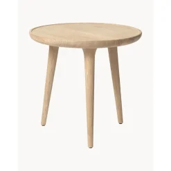 Tavolino Rotondo In Legno Di Quercia Accent, Fatto A Mano