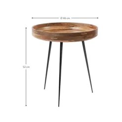 Tavolino Rotondo In Legno Di Mango Bowl